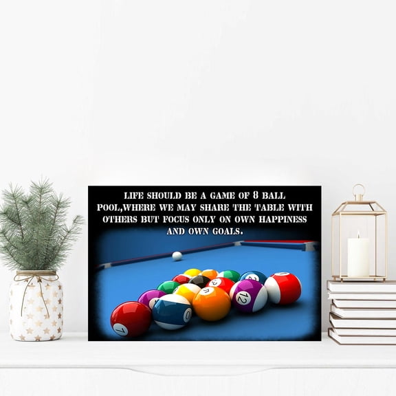Billiard Life Should Be A Game Of 8 Ball Pool Poster Billiard Poster Gift for Billiard Lover 16 x 24 Inch Poster