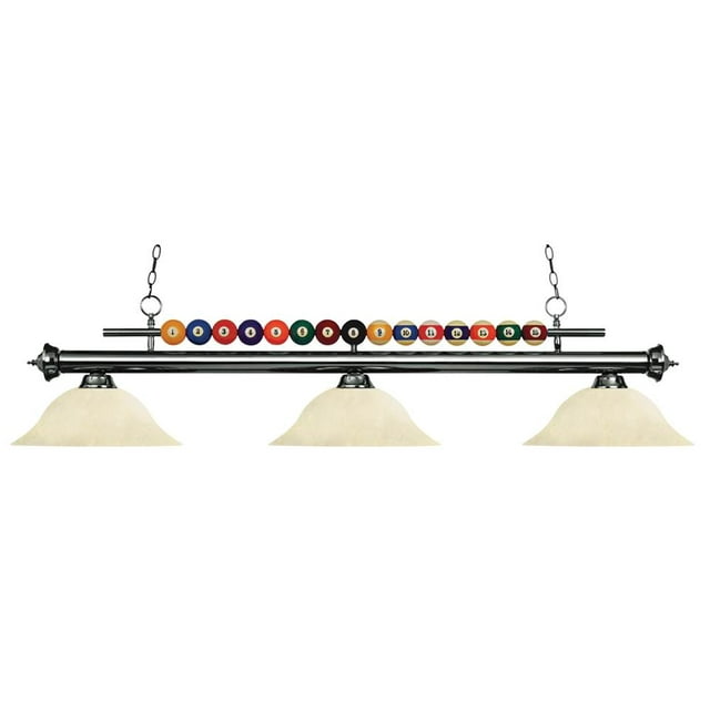 170GM-GM16-Z-Lite-Shark - 3 Light Island/Billiard in Billiard Style - 16 Inches Wide by 15 Inches High No Shade Included Golden Mottle Gun Metal