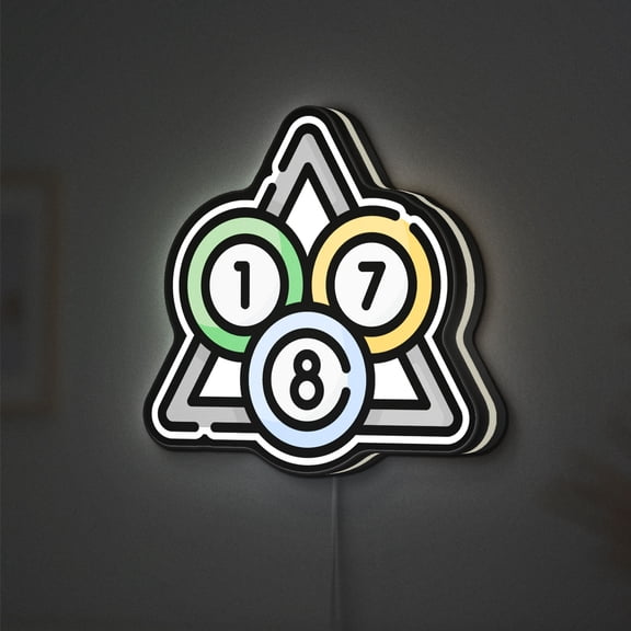 Billiard Pool Ball 3D Novelty Light Box for Sports Decor, Snooker Game Room Lamp for Cue Sport Enthusiasts and Leisure Rooms (Height 8 inch, 20cm)