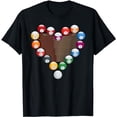 thumbnail image 1 of Billiard Pool Ball Love Heart Billiard Player T-Shirt, 1 of 5