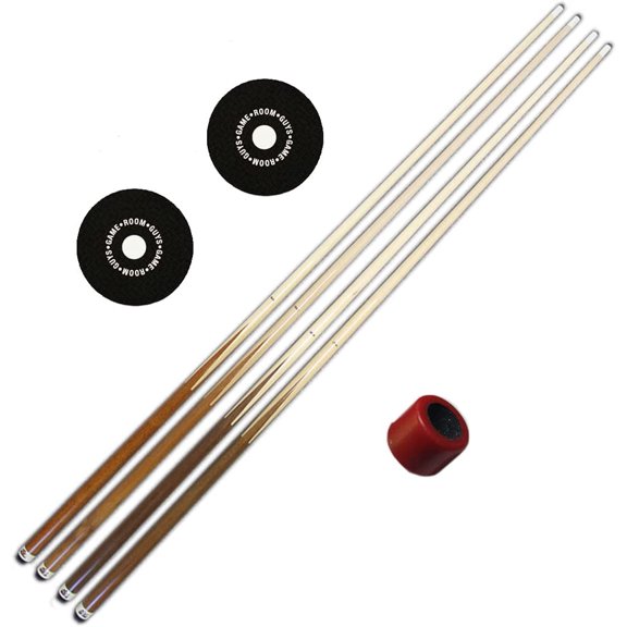 Billiard Pool Maple Cue Kit - 4 Sticks 18-21 OZ, 2 Spots, 1 Shaper