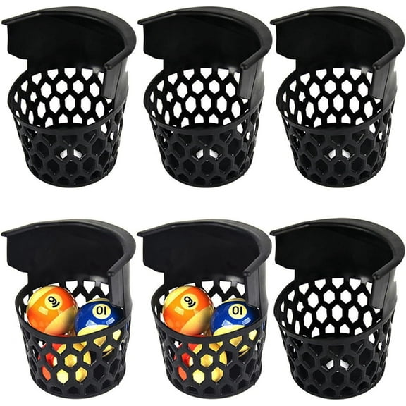 Billiard Pool Table Pockets Replacement: 6pcs Plastic Web Billiard Pockets Set, Heavy Duty Billiard Table Drop Nets Billiard Ball Storage Pocket - 6 Billiard Pockets