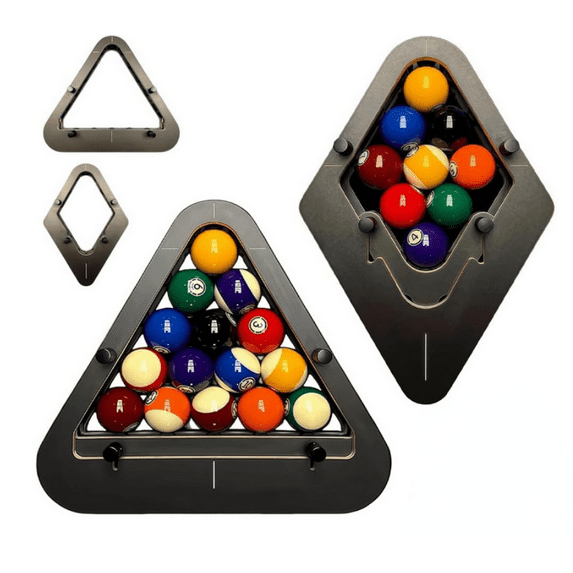 Billiard Rack 8-Ball & 9-Ball Pro, Precision-Engineered Professional Billiard Rack System That Eliminates Gaps, Consistent Tight Tool for Pool Tables, Billiards for Standard Tables (8-Ball & 9-Ball)