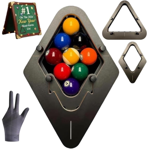 Billiard Rack 9-Ball Pro, Precision-Engineered Professional Billiard Rack System That Eliminates Gaps, Consistent Tight Tool for Standard Pool Tables, Billiards for Standard Tables
