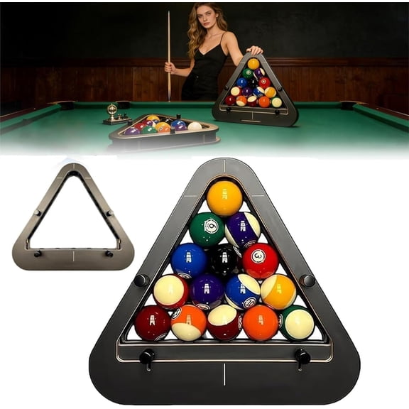 Billiard Rack System, Professional Pool Ball Rack with Gap-Free Precision for 8-Ball & 9-Ball, Adjustable Triangle & Heavy Duty Diamond Rack for Perfect Breaks, Billiards Accessories(A)Q
