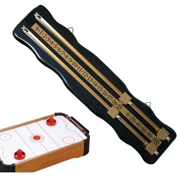 Billiard Scoreboard with Metal and Wood Base, Wall Mount Pool Score Keeper 16.9"