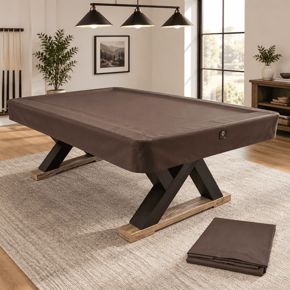 Billiard Table Cover, Coffee Brown, 7-Foot, Heavy Duty 600D Polyester ...