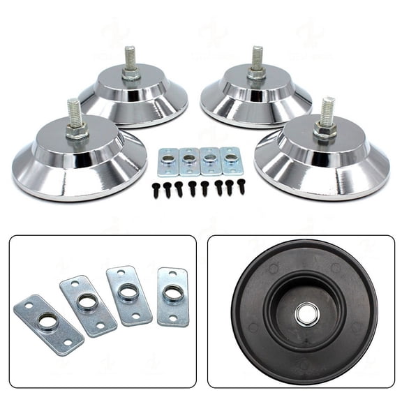 Billiard Table Leg Levelers 5 Inch Adjustable Leveling Risers for Pool and Snooker Tables, Heavy Duty Metal Support with PP Bottom, 4 Pack