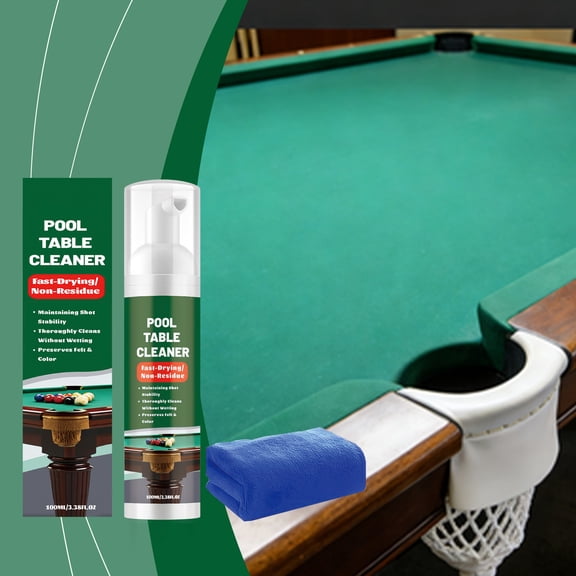 Billiard Table Maintenance Supply, Billiard Felt Cleaner, Fast Drying Towel, Pool Table Maintenance, 100Ml No-Wet Foam Cleaner, Lifts Grime and Spills from Pool Table Felt Without