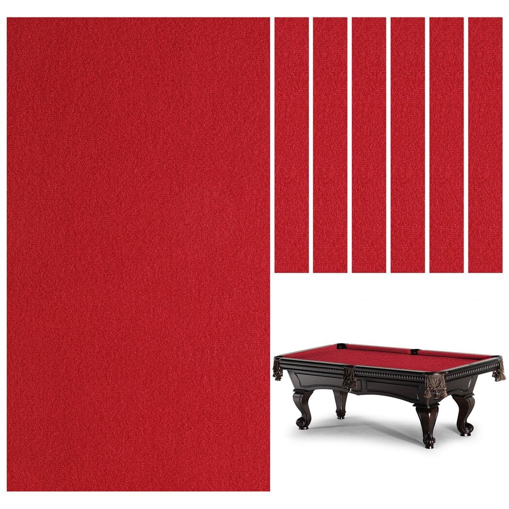 Pool Table Tablecloth Billiard Tablecloth, Billiard Pool Felt Cloth with 6 Cloth Strips, for ...