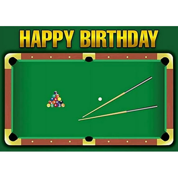 Billiard Themed Pool Table Edible Image Cake Topper, by Whimsical Practicality