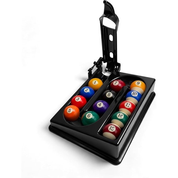 Billiard Training Tools & Billiards Training Aids, Portable Billiards & Snooker Ball Holder, 15 Balls Storage Rack, Complete with Screwdriver & Rubber Bands for Pool Table Use