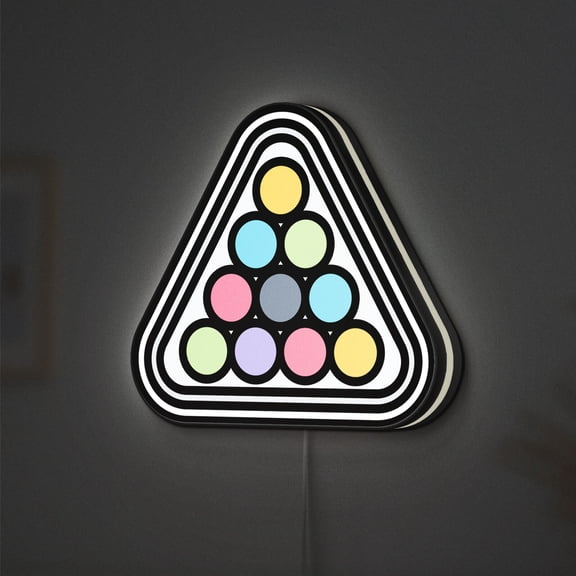 Billiards 3D Novelty Light Box with Cue Ball and Pool Table Design, Game Room Decor for Hobbyists and Sports Fans (Height 8 inch, 20cm)