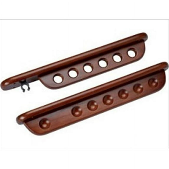 Billiards Accessories WR7WC CHOCOLATE Wall Rack - 7 Cue with Clip for Bridge Chocolate