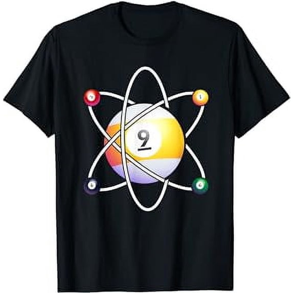 Billiards Atom Pool Table Snooker Pyramid Billiard Stick T-Shirt