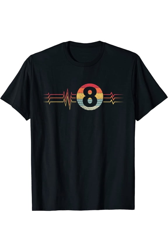 Billiards Eight Ball Vintage Retro Cue Ball Table Game League Sport T-Shirt