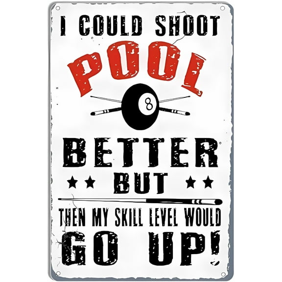 Billiards Fans 8"x12" Metal Sign, Home Decor Billiards Side Pocket Tin Poster Plaque, Club Garage Office Wall Decoration