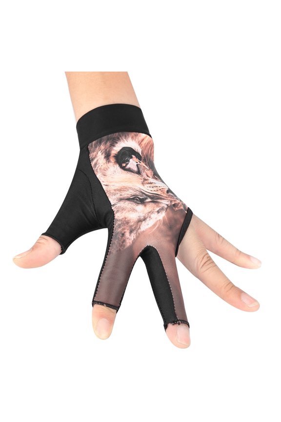 Billiards Glove, Pool Billiard Carom Snooker Cue Game Gloves Elastic Lycra 3 Fingers Show Gloves for Players - Wear on The Left Hand Man Woman
