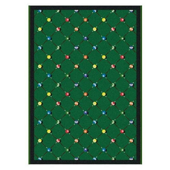 Billiards Green 3 ft.10 in. x 5 ft.4 in. WearOn Nylon Machine Tufted- Cut Pile Gaming and Entertainment Rug