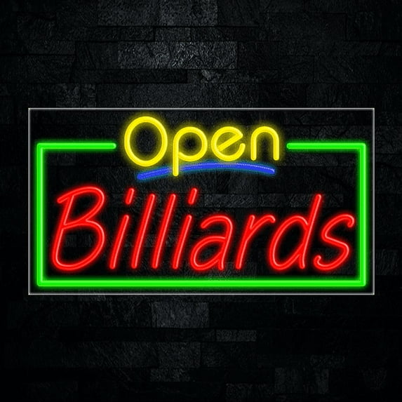 Billiards LED Neon Sign 33"L x 18"H #35465