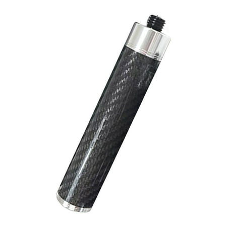 Billiards Pool Cue Extension Cue End Extended Adapter Cue End Lengthener Carbon Fiber Billiard Connect Shaft with Back Cap for Entertainment Length 15cm