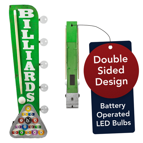 Billiards Pool Hall Vintage LED Sign