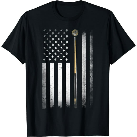 Billiards Pool Player Table USA US American Flag T-Shirt