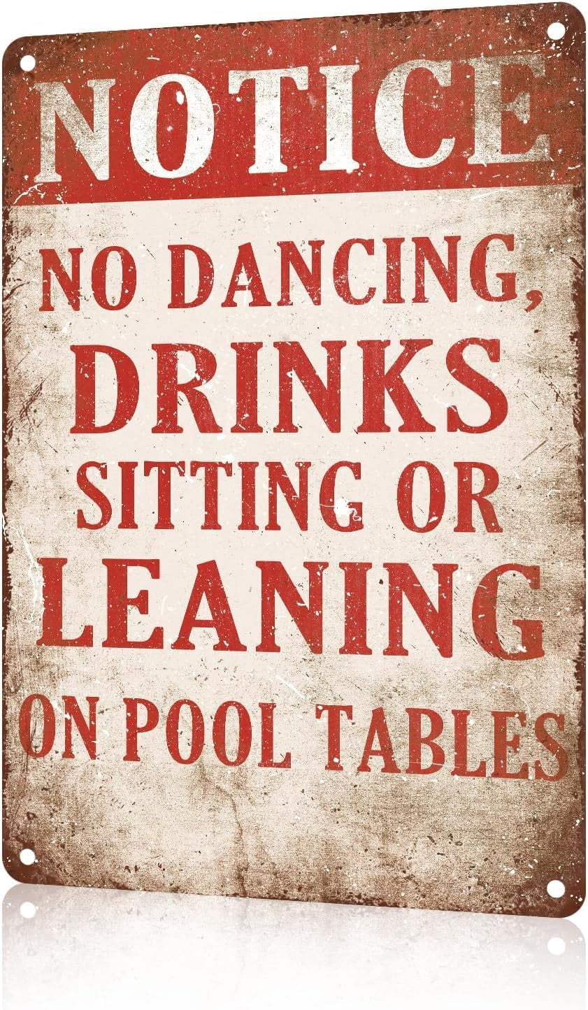 Billiards Rules Poster Pool Table Rules Poster Vintage Metal Sign For ...