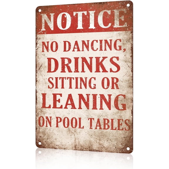 Billiards Rules Poster Pool Table Rules Poster Vintage Metal Sign For Game Room Decor 8 Ball Decor Notice No Dancing Drinks Sitting Or Leaning On Pool Table Accessories Gift For Women Men 8x12 Inch