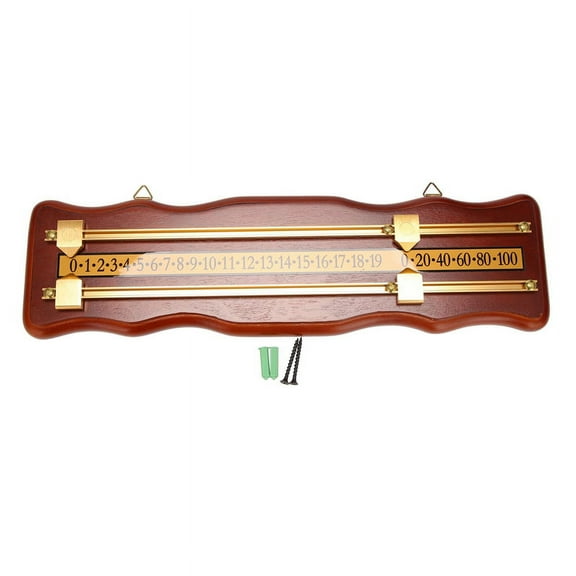 Billiards Scoreboard Wall Mounted Scoreboard Snooker Scoreboard Stained Wood Score Board Wine Red,1 x Billiards Scoreboard,wine-red & brass