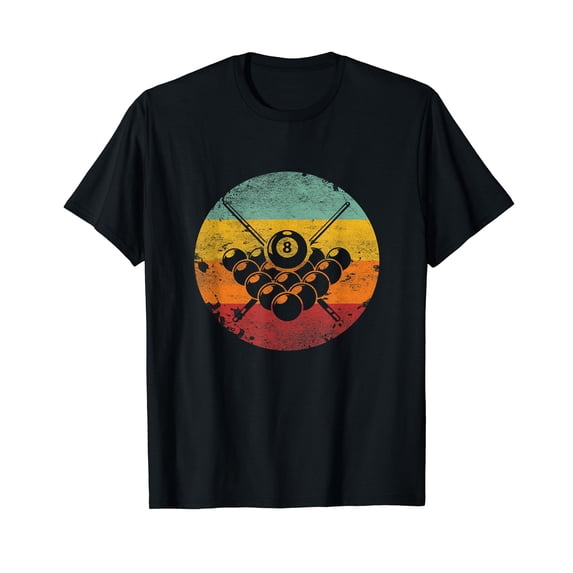 Billiards Shirt Vintage Retro Pool Birthday Men Women T-Shirt