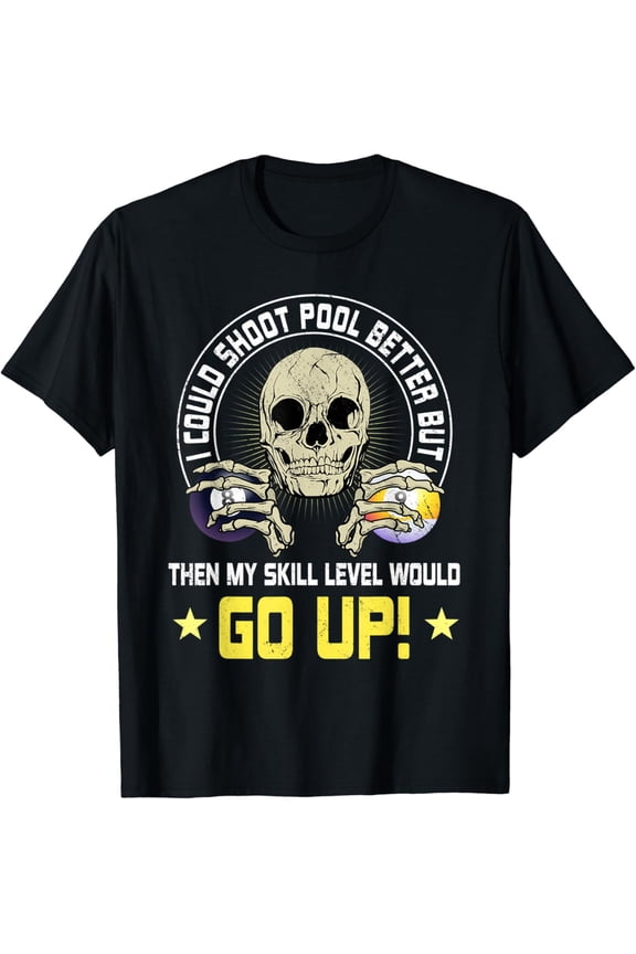 Billiards Skull Pool Snooker Billiard Ball Table Nine-Ball T-Shirt