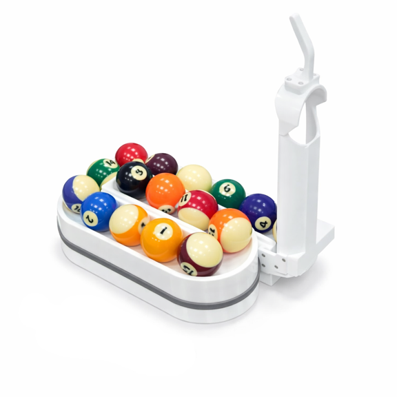 Billiards & Snooker Training Rack, 3D Printed Pool Ball Rack with Perfect Alignment, Holds 15 Balls, Portable Practice Tool for Pool Table Accessories, Includes Screwdriver & Rubber Bands