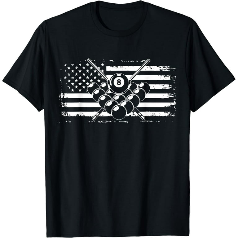 Billiards T Shirt Pool Billiards American Flag Gift Tee Billiards T Shirt Pool Billiards American Flag Gift Tee