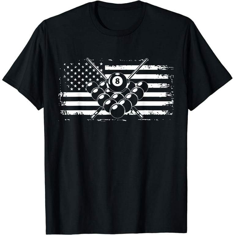 Billiards T Shirt Pool Billiards American Flag Gift Tee Billiards T Shirt Pool Billiards American Flag Gift Tee
