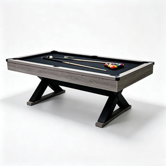 MGGEED 7 ft Billiard Table with Premium Accessories, Durable Matte-Black Finish, Heavy-Duty Legs for Modern Adult Rec Room Family Game Room