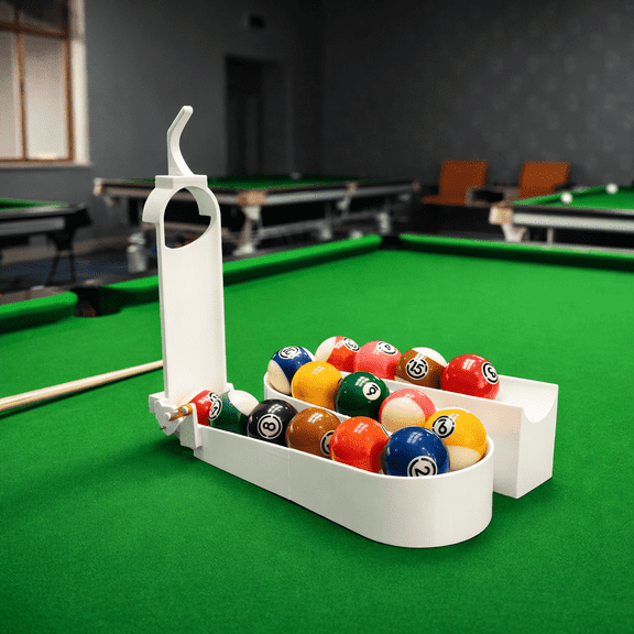 Billiards Training Rack for Pool Table, 3D Printed Pool Ball Alignment Rack Holds 15 Balls, Perfect Break Setup Tool, Portable Pool Practice Aid for Beginners & Professionals