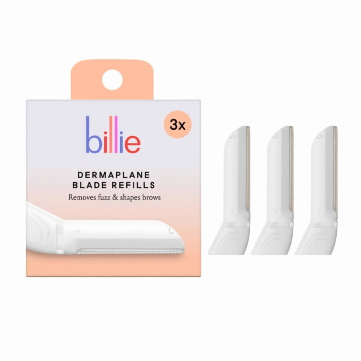 Billie Dermaplane Refill Blades, Stainless Steel Blades with Safety Micro-guards, Manual Razor, 3 Ct