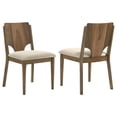 thumbnail image 1 of Billie Dining Chair Set of 2, Beige Fabric Seat, Brown Hardwood Frame, 1 of 6
