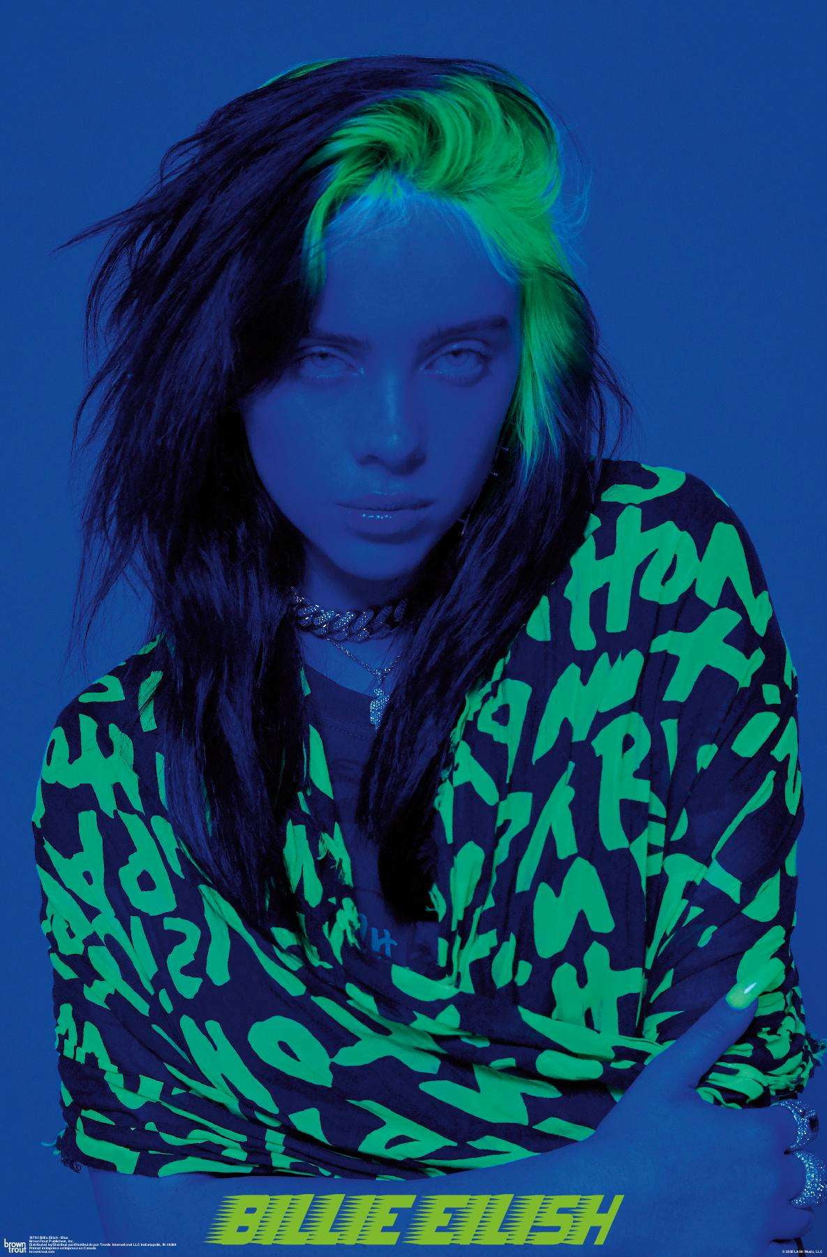 Billie Eilish Blue Wall Poster, 22.375" x 34"