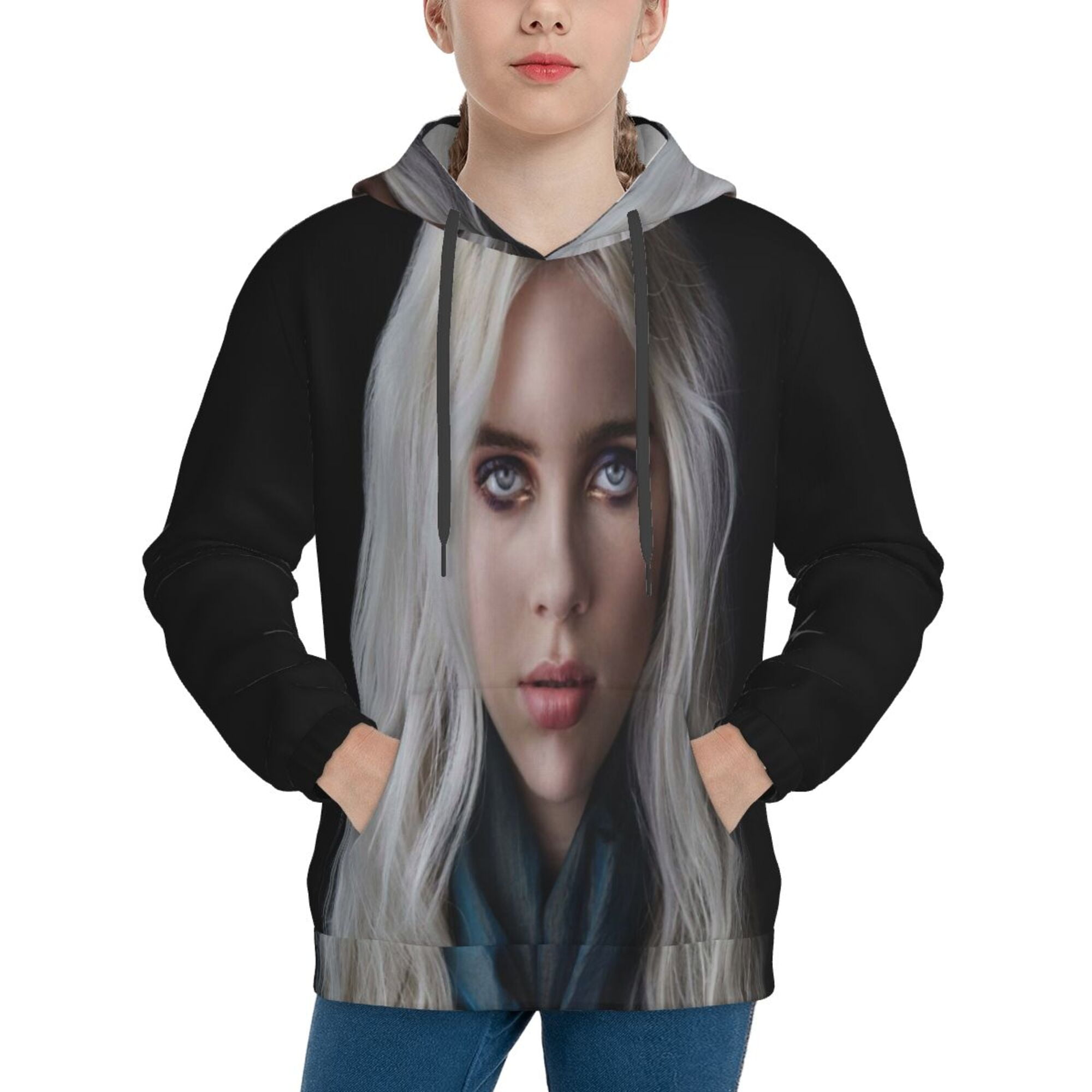 Billie Eilish Boys Girls Hoodies Cool 3D Print Pullover Hoodie Fashion ...