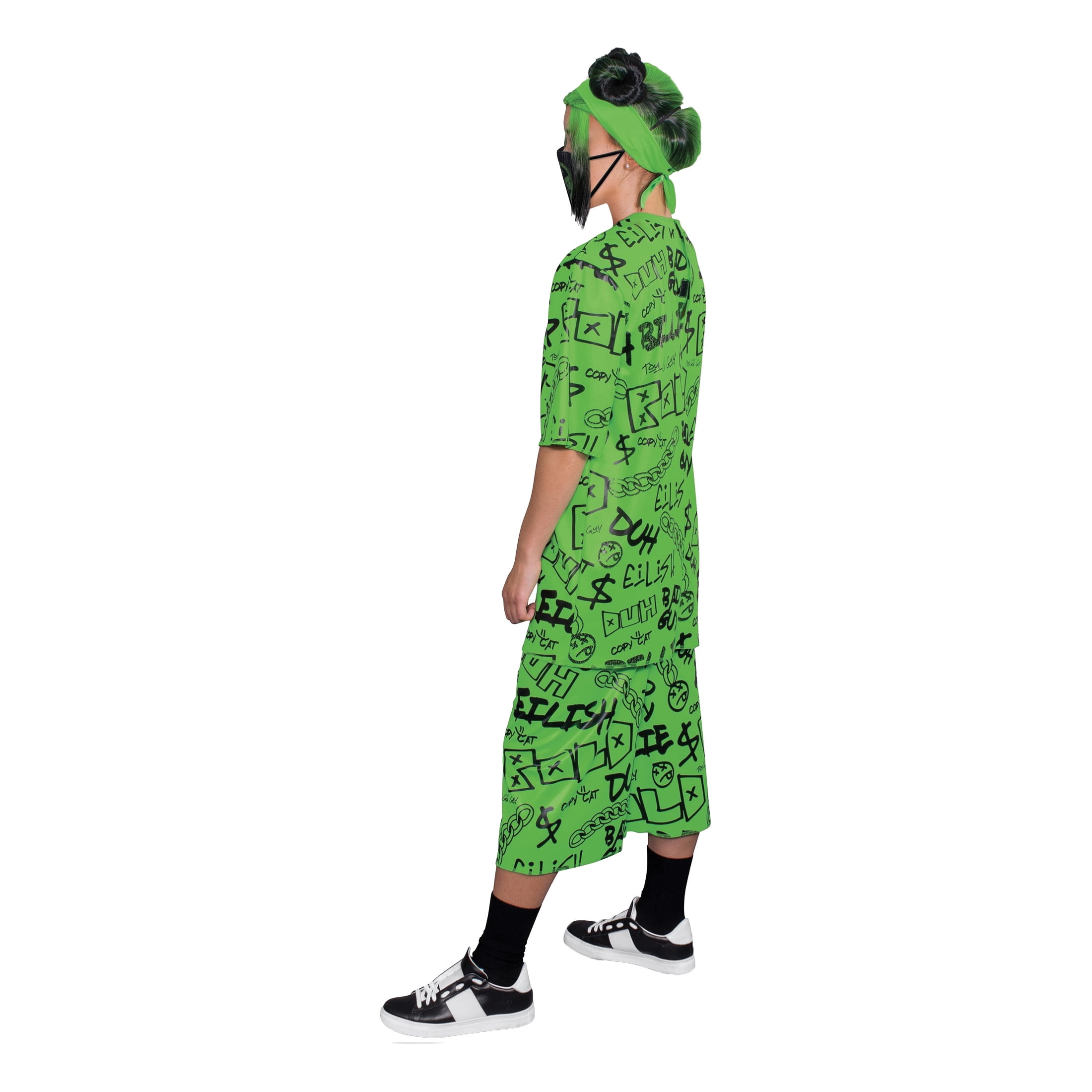 slim fit dress slacks Billie Eilish 2024 Oscars Green Cape Red Carpet Green Dress