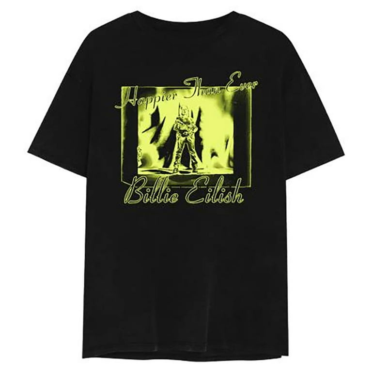 Billie Eilish Happier Than Ever Tシャツ Amazon.com: Official Billie Eilish Happier Than Ever Black T