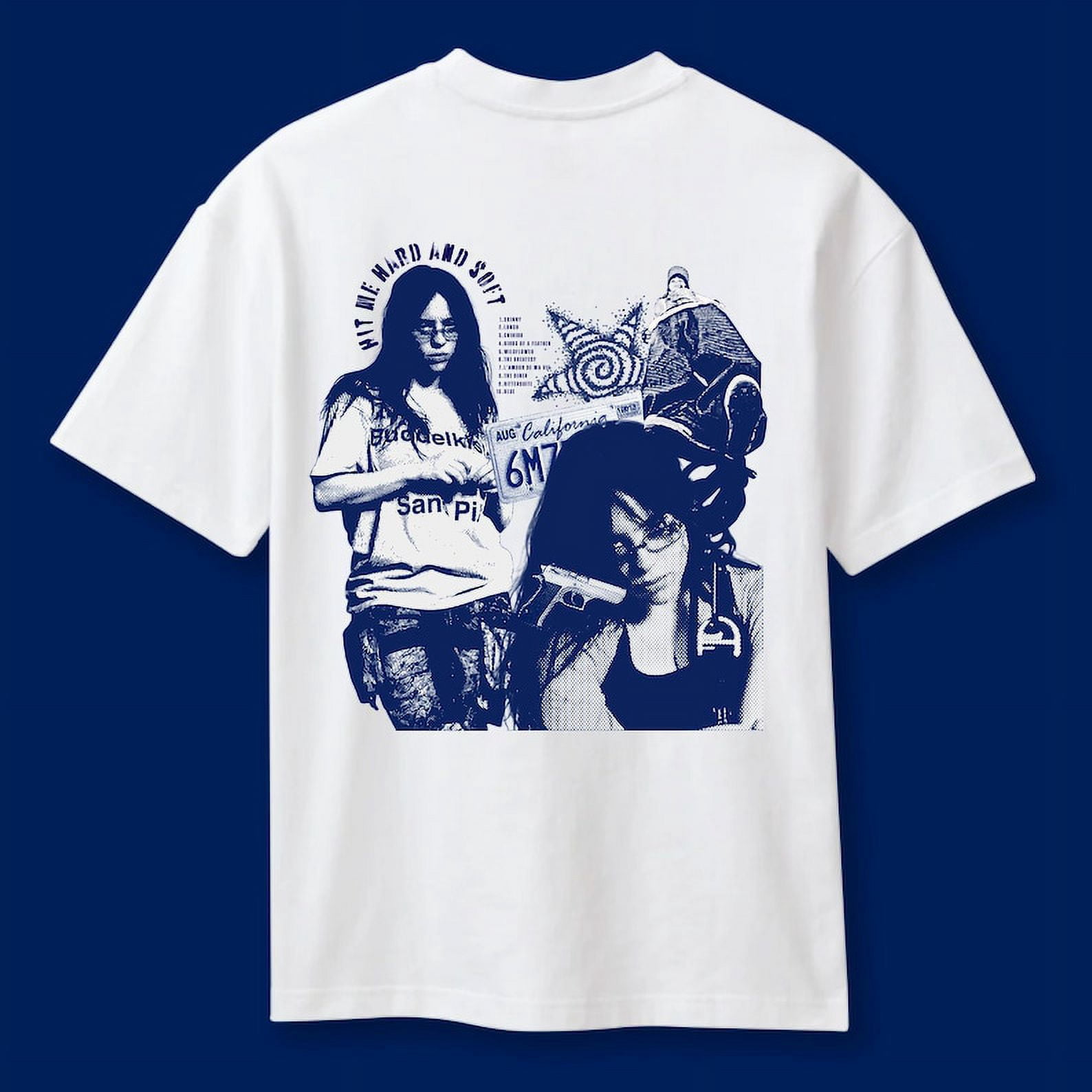 Billie Eilish Shirt Y2K Unisex Billie Merch TShirt Hit Me Hard And Soft Vintage Graphic Tee Cool Music Tour Gift for Fan 90s Aesthetic Top