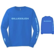 Billie Eilish Unisex Long Sleeve T-Shirt Smile Back & Sleeve Print Medium