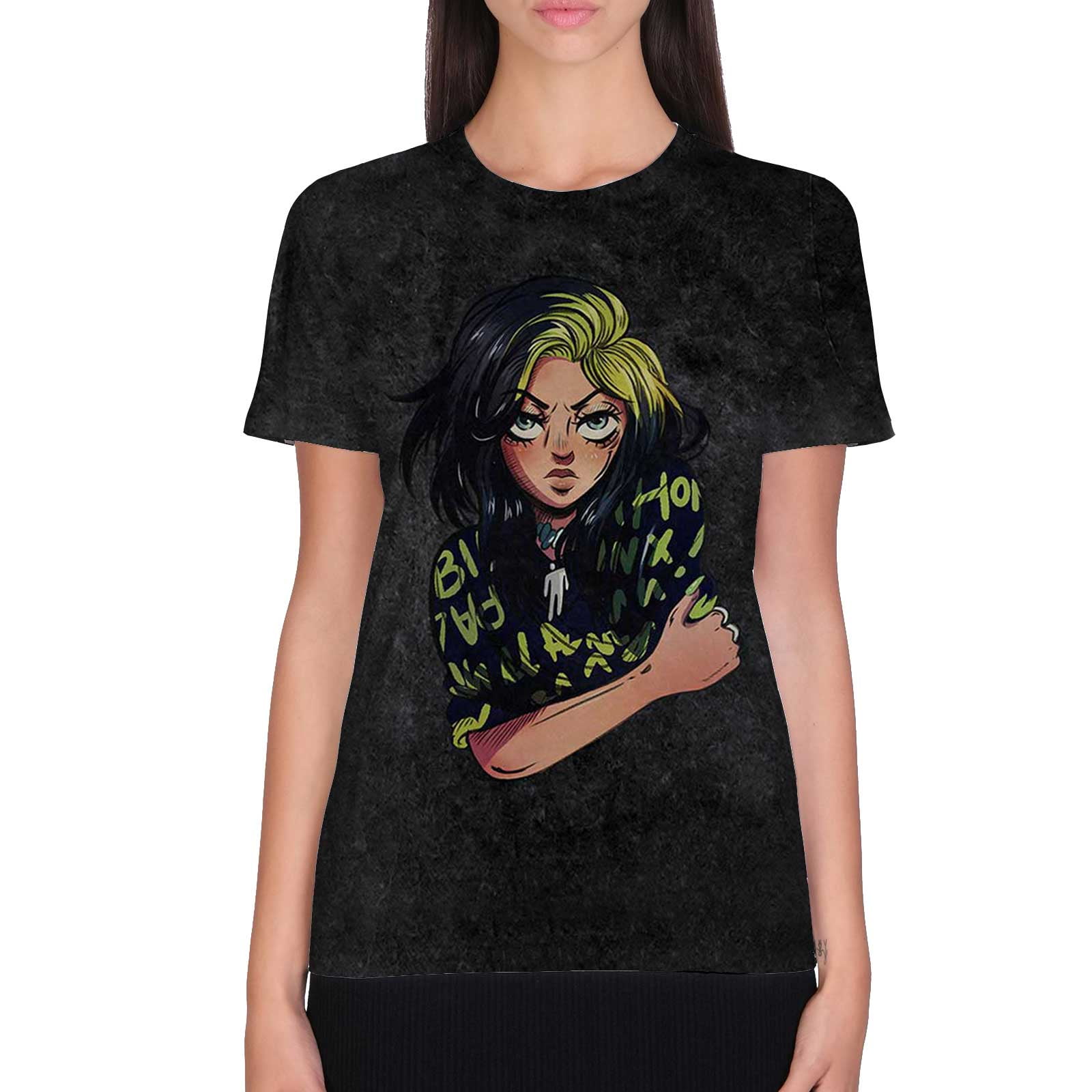 Billie Eilish Unisex T-Shirt Anime Billie (Wash Collection) (XX-Large)