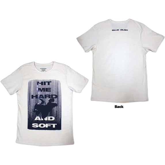 Billie Eilish Unisex T-Shirt Hit Me Hard And Soft Falling (Natural) (Back Print) (Medium)