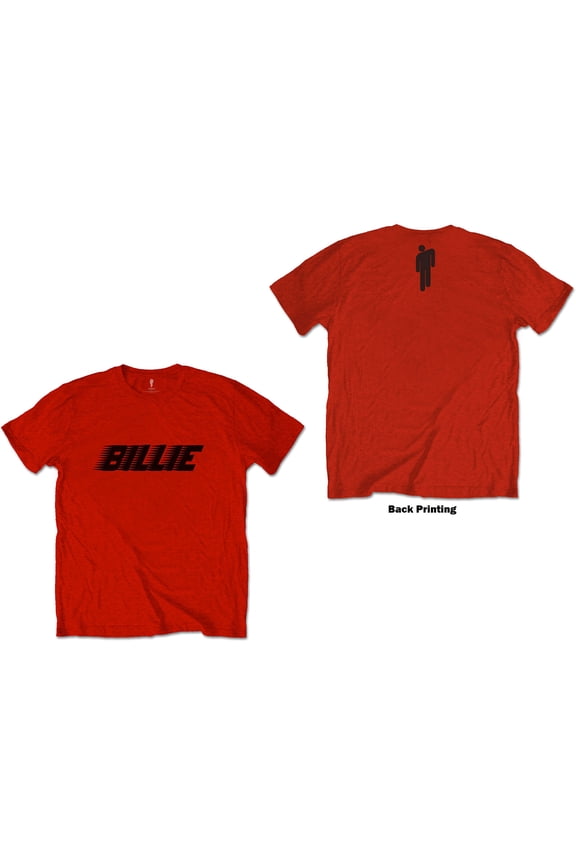 Billie Eilish Unisex T-Shirt Racer Logo & Blohsh (Back Print) (Large)