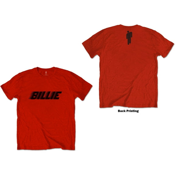 Billie Eilish Unisex T-Shirt Racer Logo & Blohsh (Back Print) (Medium)