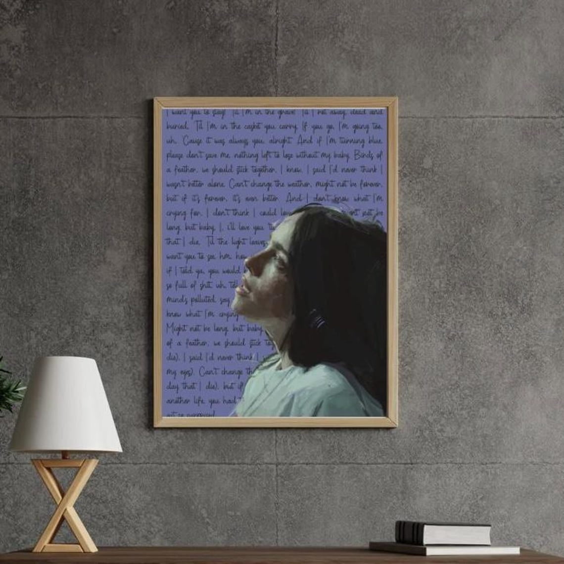 Billie Eilish print over Birds of a Feather lyrics poster - Walmart.com